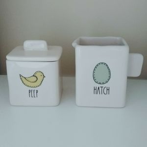 Rae Dunn Easter Sugar and Cream Set Peep and Hatch